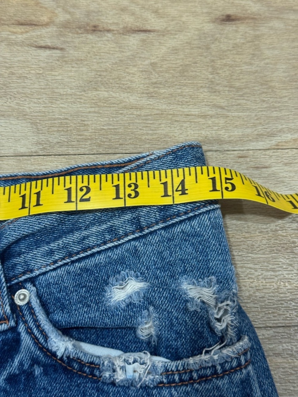 Zara TRF Denim IX'D Markers Jeans Size 6 Distressed Straight Leg - Picture 4 of 6